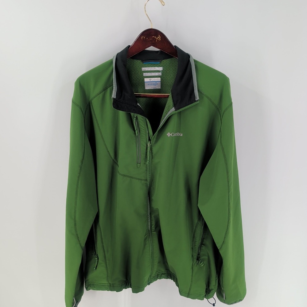 Vtg Columbia Omni Shield Advanced Repellency Windbreaker Jacket Green Size XL